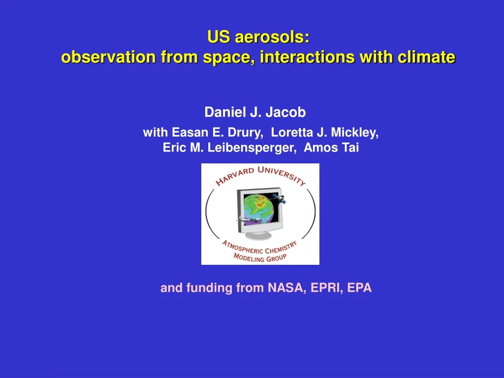 us aerosols observation from space interactions with climate