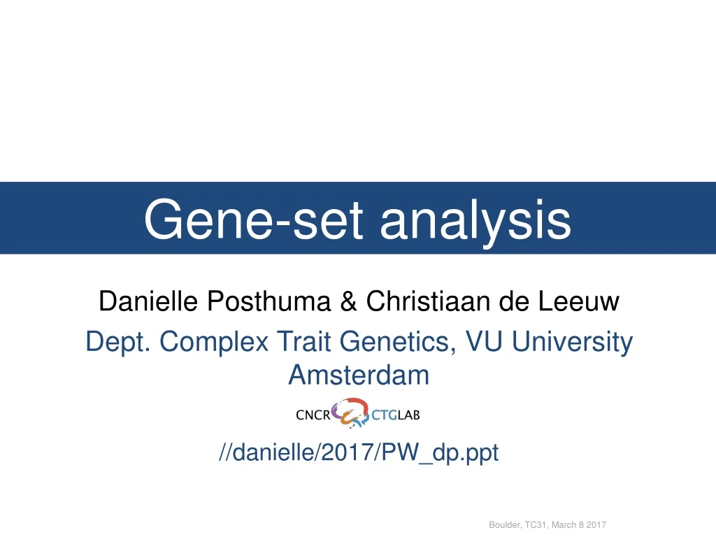 gene set analysis