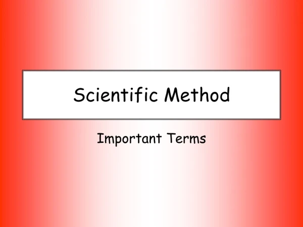 Scientific Method