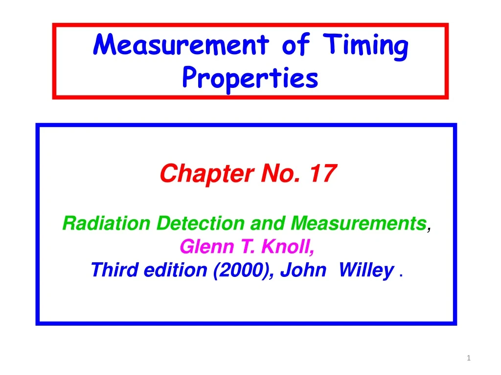 measurement of timing properties