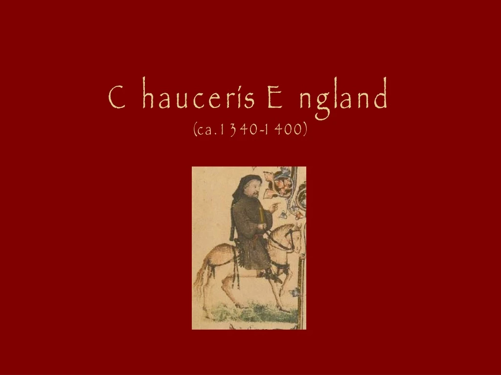chaucer s england ca 1340 1400