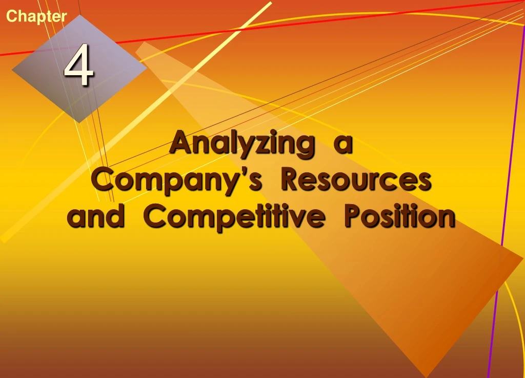 analyzing a company s resources and competitive position