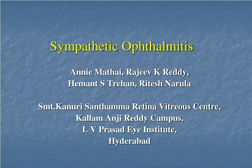 sympathetic ophthalmitis