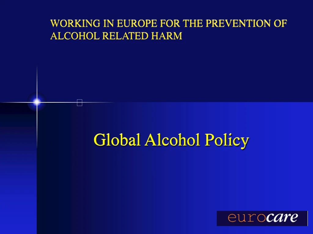 global alcohol policy