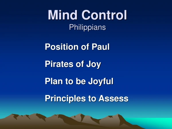 Mind Control Philippians