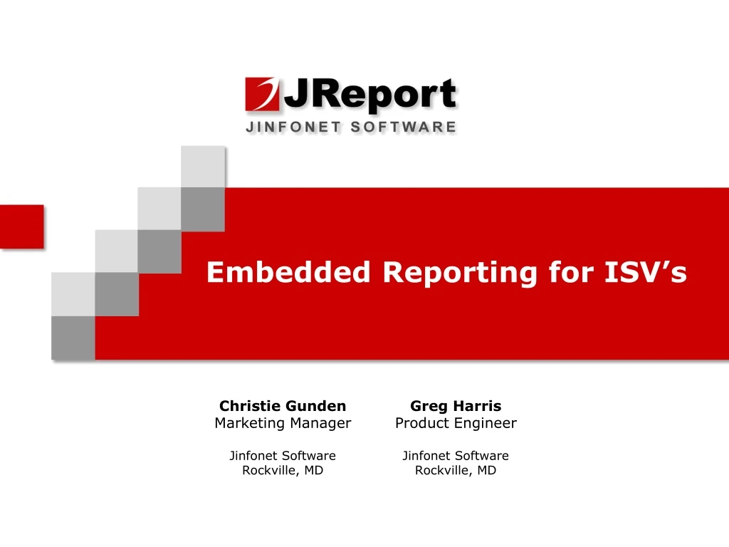 embedded reporting for isv s