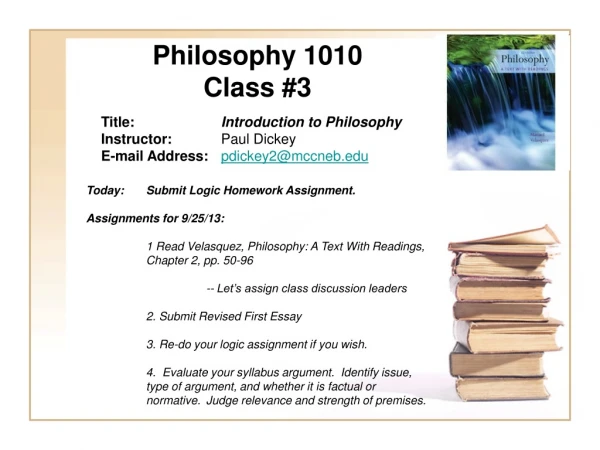 Philosophy 1010 Class #3
