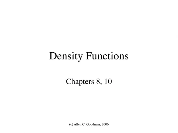 Density Functions