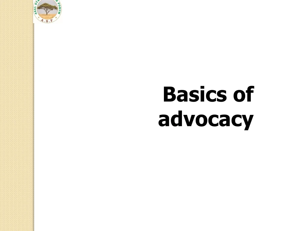 basics of advocacy