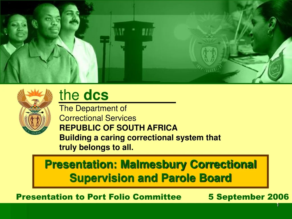 presentation to port folio committee 5 september