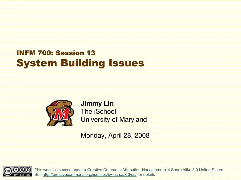 infm 700 session 13 system building issues