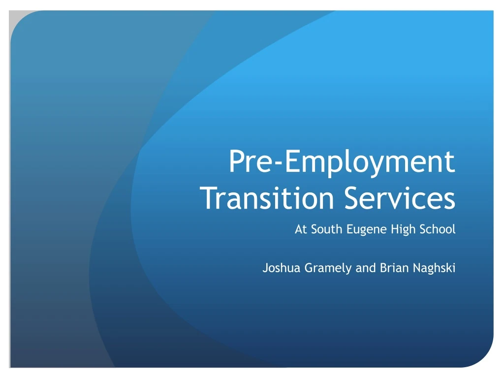 pre employment transition services