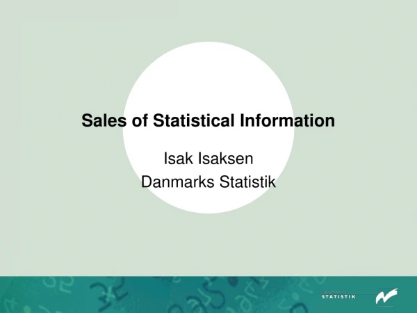 Sales of Statistical Information