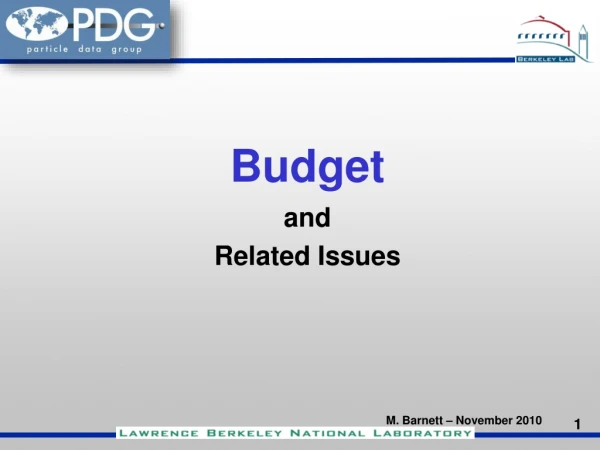 Budget and Related Issues