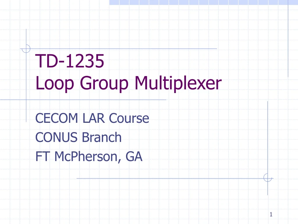 td 1235 loop group multiplexer