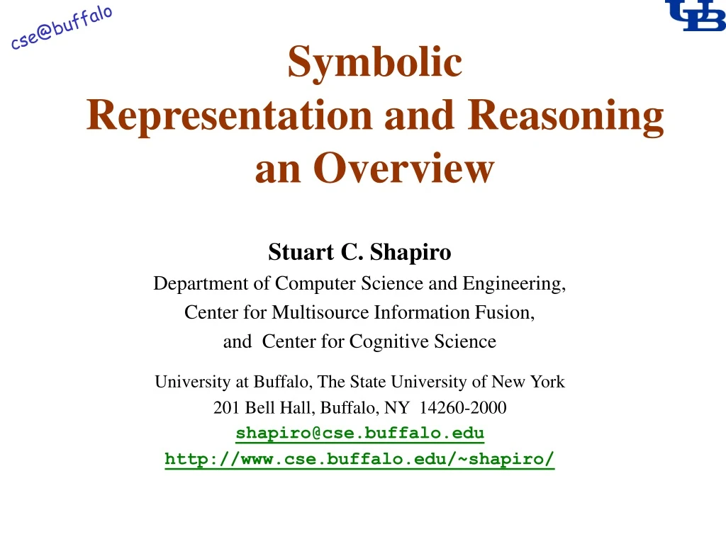 symbolic representation and reasoning an overview