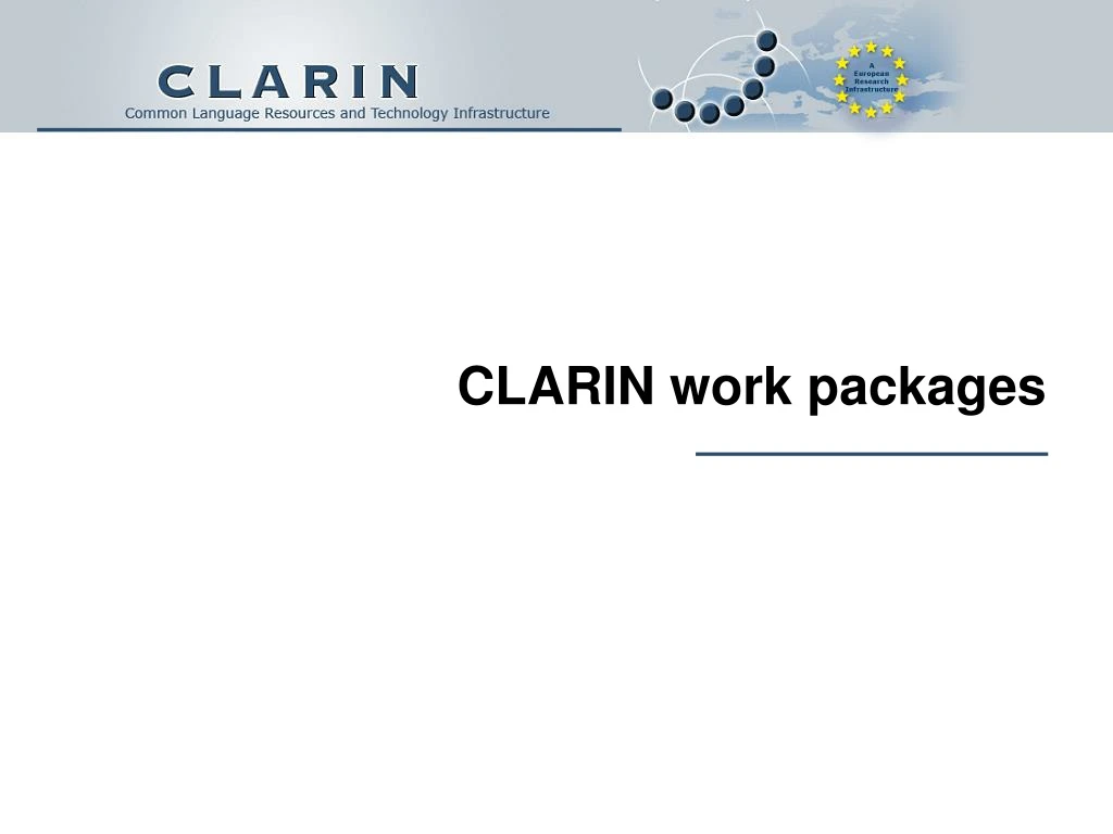 clarin work packages