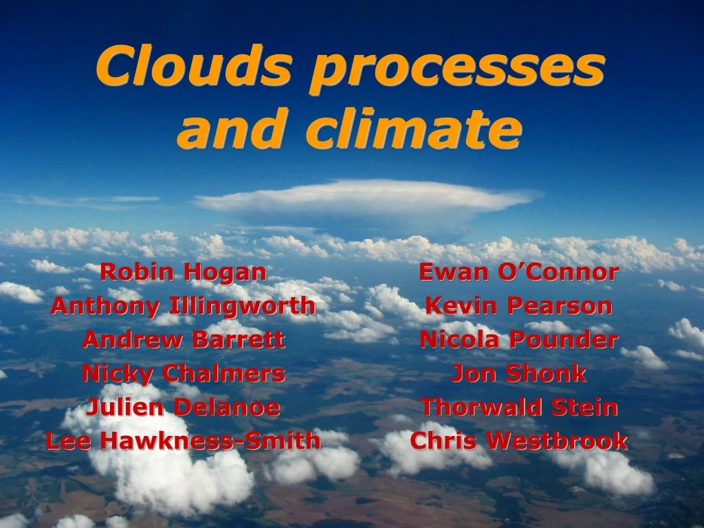 clouds processes and climate