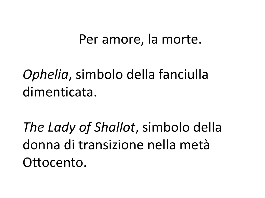 per amore la morte ophelia simbolo della