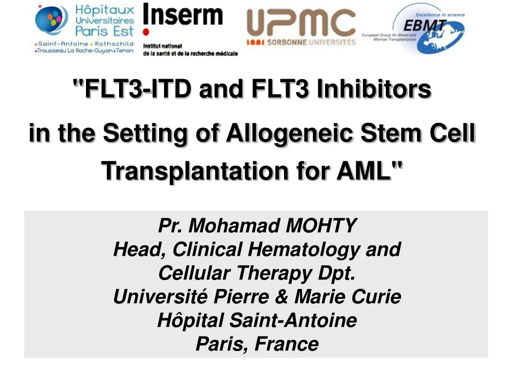 flt3 itd and flt3 inhibitors in the setting