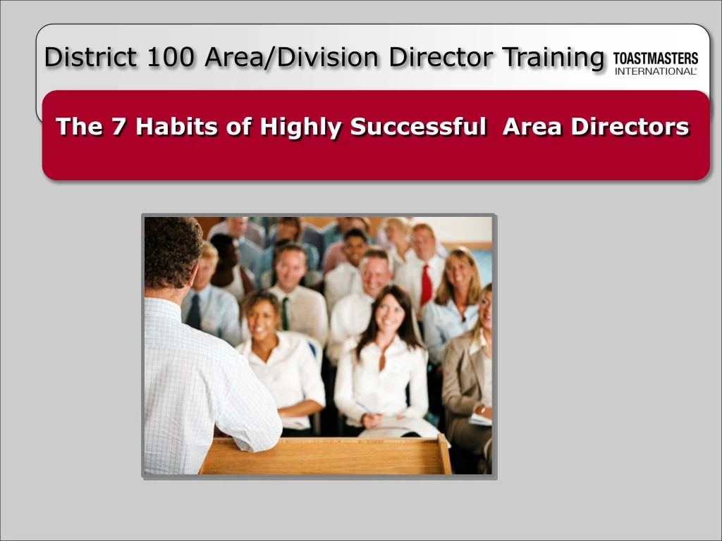 district 100 area division director training