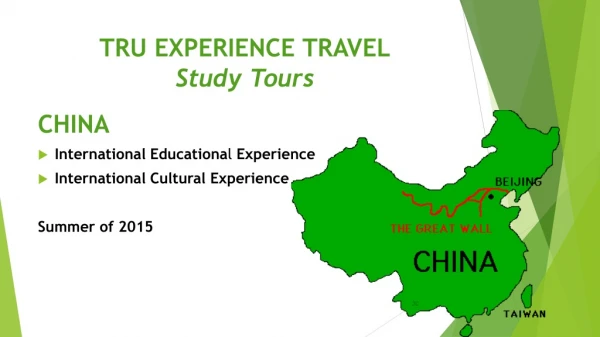 TRU EXPERIENCE TRAVEL Study Tours