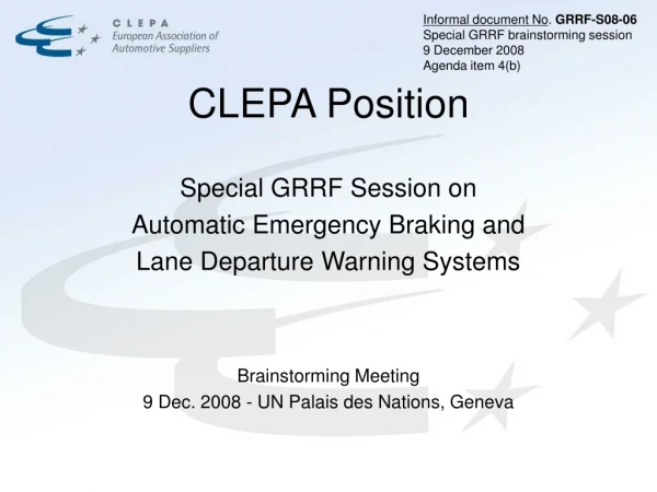 CLEPA Position
