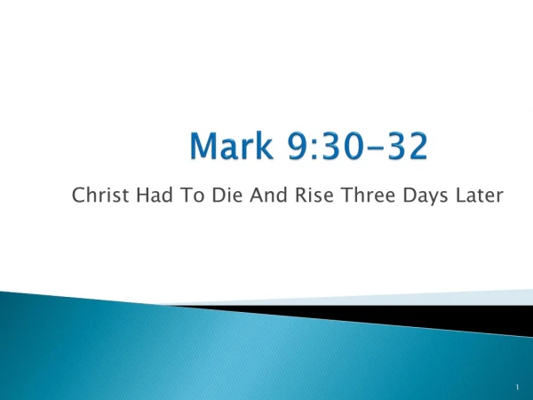 Mark 9:30-32