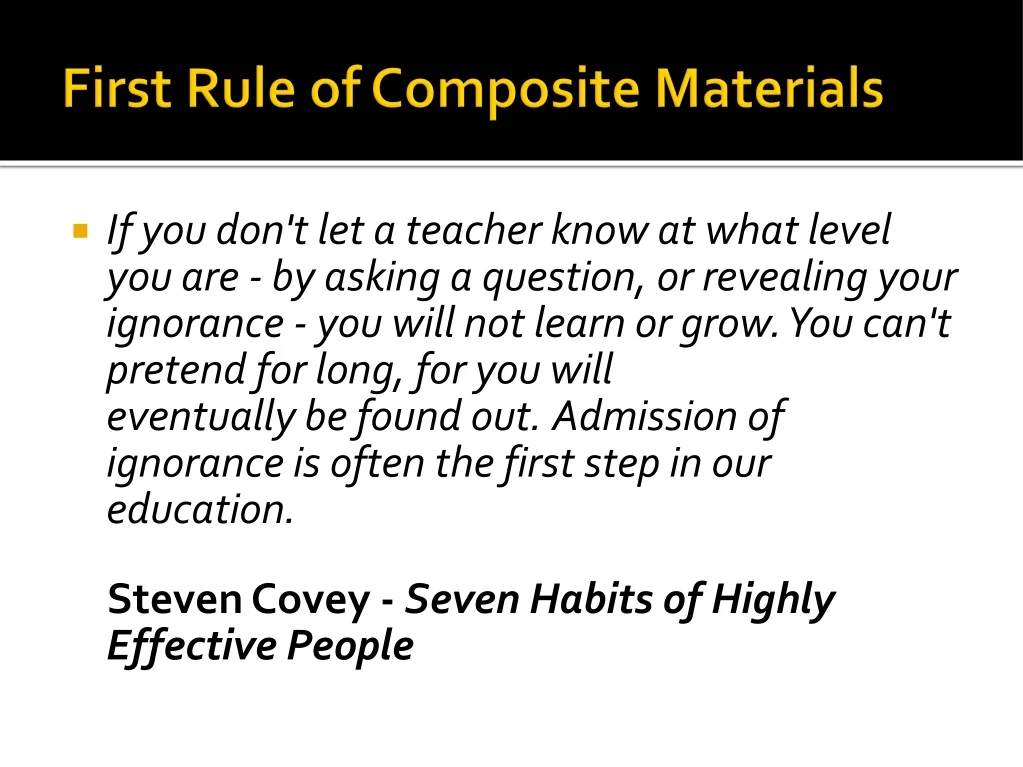 first rule of composite materials