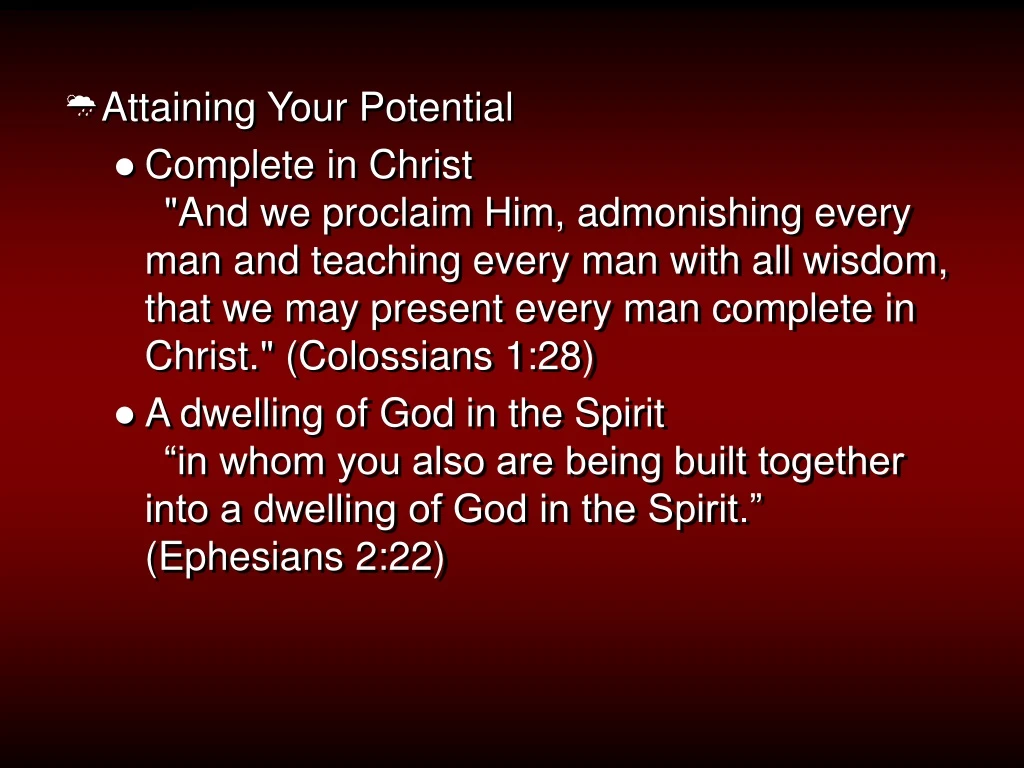 attaining your potential complete in christ