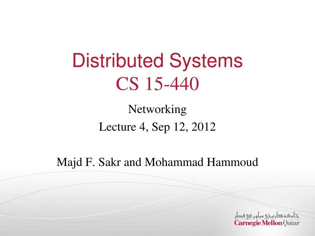 distributed systems cs 15 440