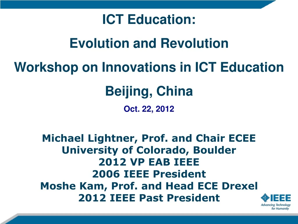 ict education evolution and revolution workshop