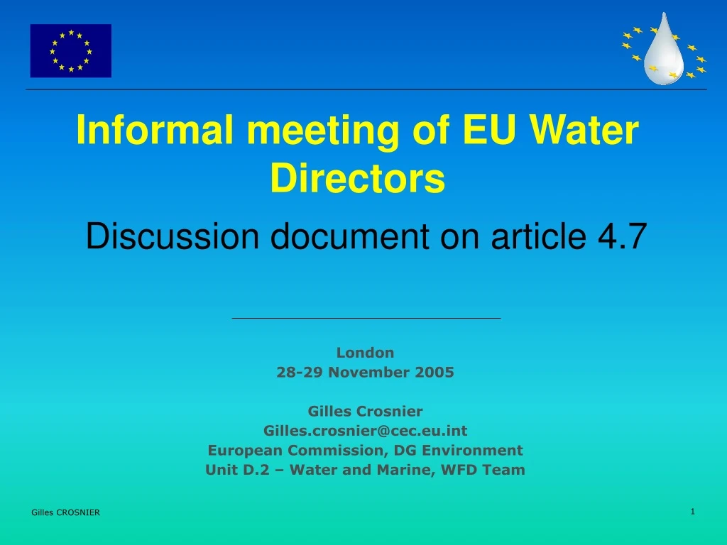 informal meeting of eu water directors