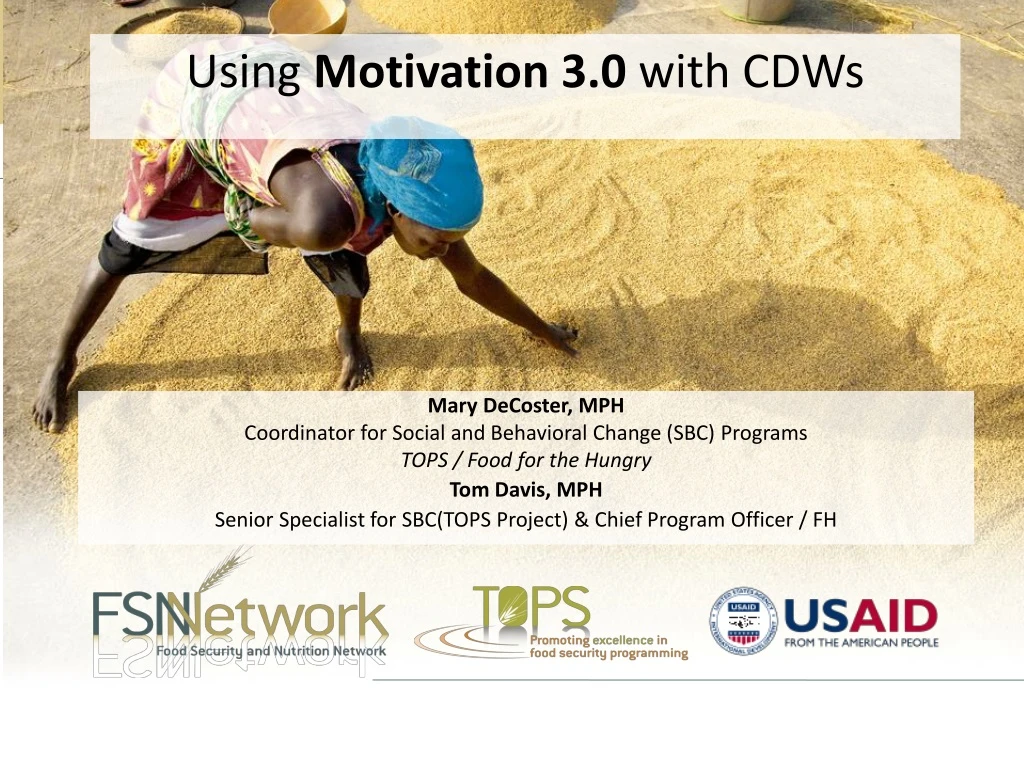 using motivation 3 0 with cdws