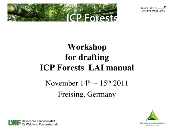 Workshop for drafting ICP Forests LAI manual