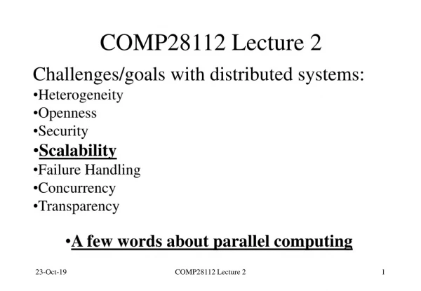 COMP28112 Lecture 2