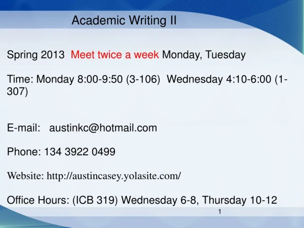 Academic Writing II