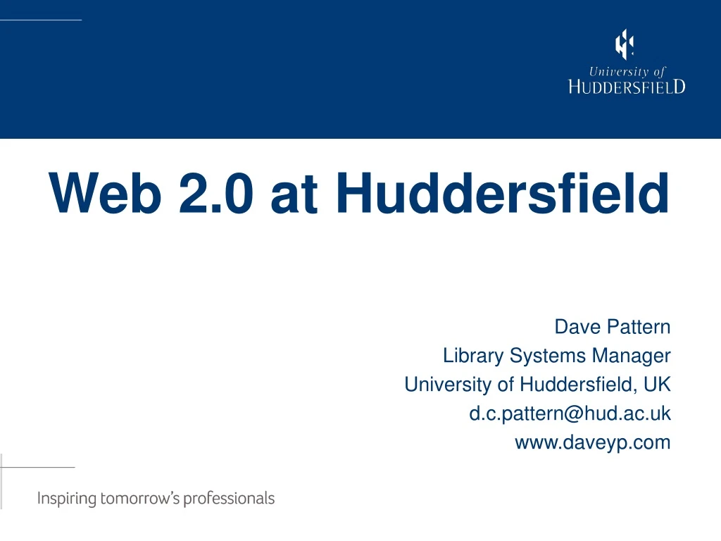 web 2 0 at huddersfield