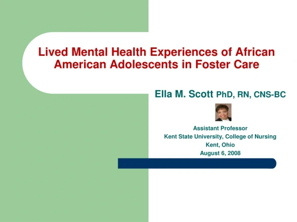 Lived Mental Health Experiences of African American Adolescents in Foster Care