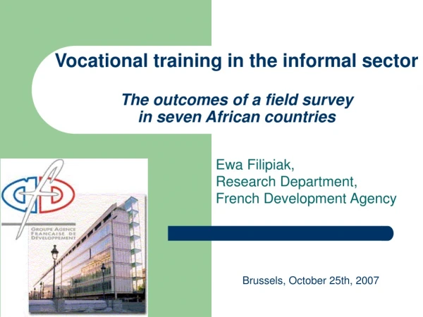 Ewa Filipiak, Research Department, French Development Agency