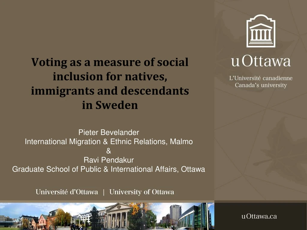 voting as a measure of social inclusion for natives immigrants and descendants in sweden