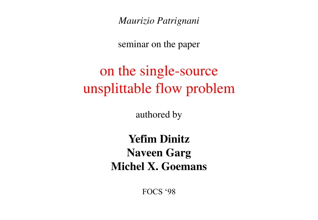maurizio patrignani seminar on the paper