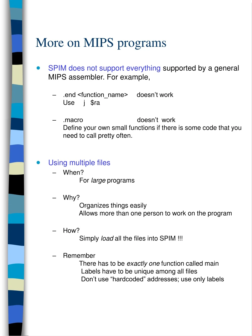 more on mips programs