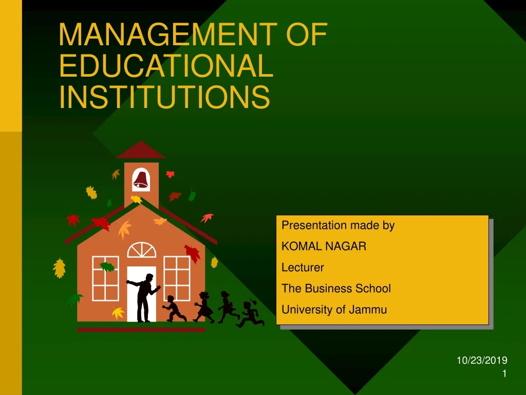 management of educational institutions