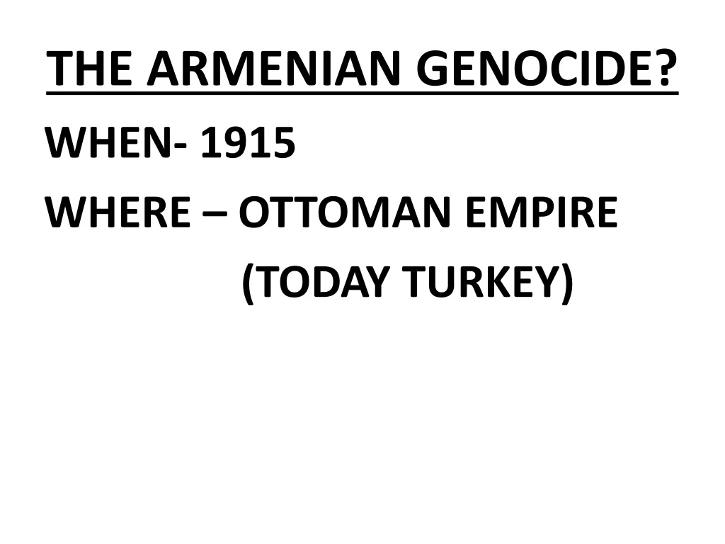 the armenian genocide