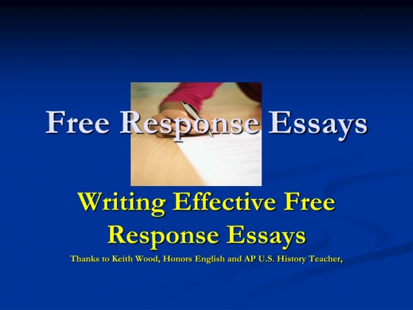 Free Response Essays