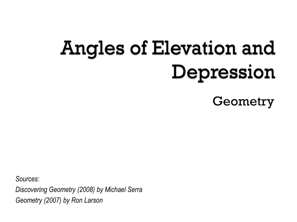 angles of elevation and depression