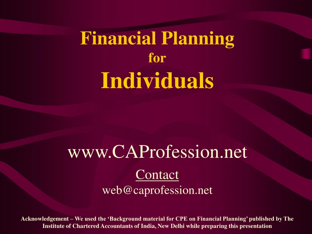 financial planning for individuals