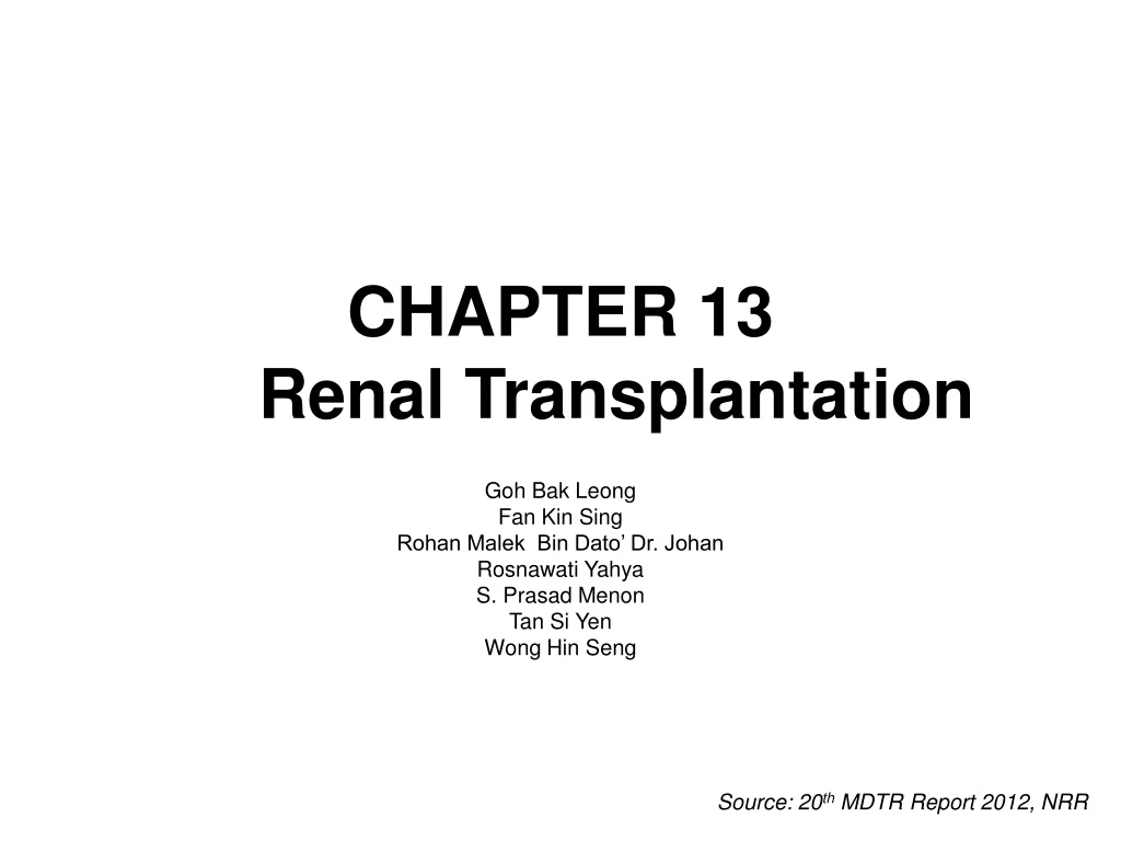 chapter 13 renal transplantation