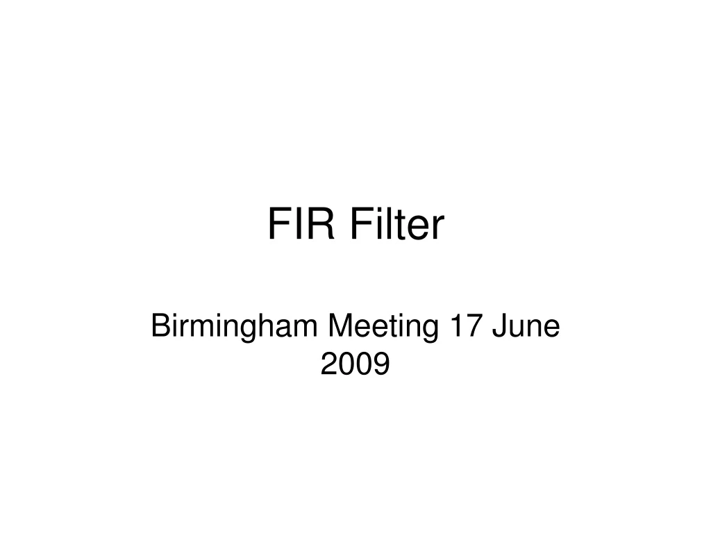 fir filter